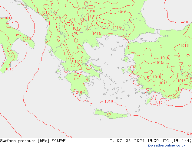 Luchtdruk (Grond) ECMWF di 07.05.2024 18 UTC