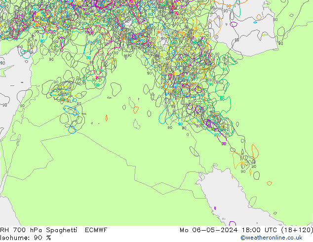 RV 700 hPa Spaghetti ECMWF ma 06.05.2024 18 UTC
