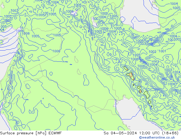 Pressione al suolo ECMWF sab 04.05.2024 12 UTC