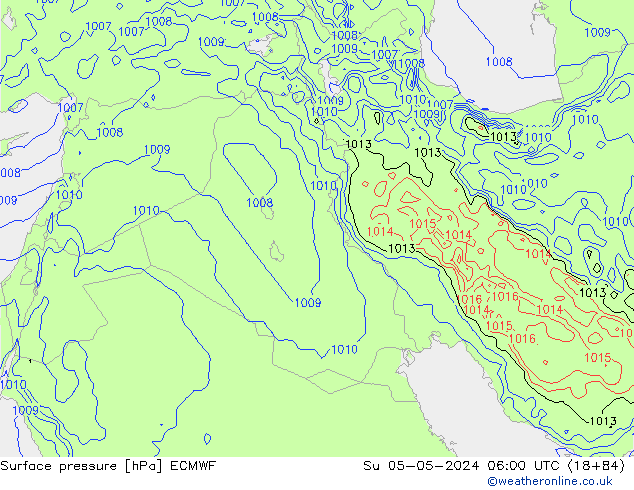 Surface pressure ECMWF Su 05.05.2024 06 UTC