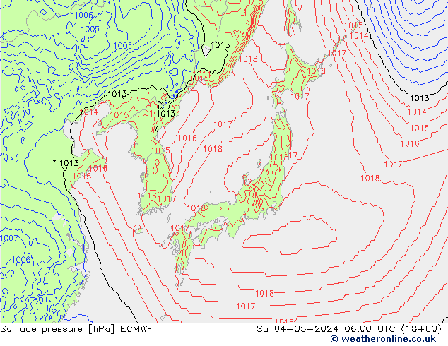 Luchtdruk (Grond) ECMWF za 04.05.2024 06 UTC