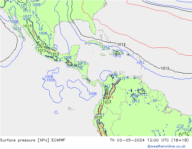 Surface pressure ECMWF Th 02.05.2024 12 UTC