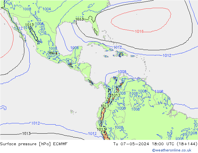 Luchtdruk (Grond) ECMWF di 07.05.2024 18 UTC