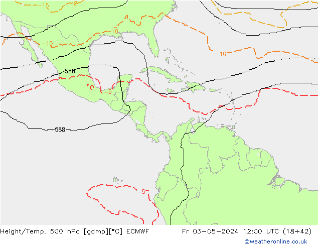 Height/Temp. 500 hPa ECMWF pt. 03.05.2024 12 UTC