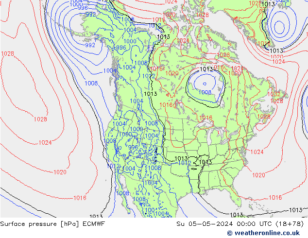 Luchtdruk (Grond) ECMWF zo 05.05.2024 00 UTC