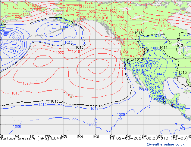 Surface pressure ECMWF Th 02.05.2024 00 UTC