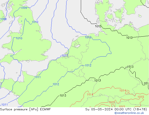 Surface pressure ECMWF Su 05.05.2024 00 UTC