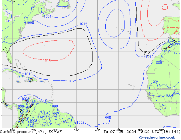 Yer basıncı ECMWF Sa 07.05.2024 18 UTC