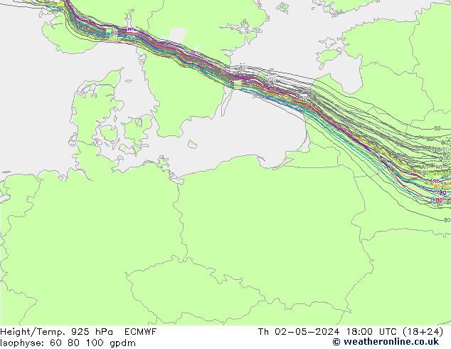 Yükseklik/Sıc. 925 hPa ECMWF Per 02.05.2024 18 UTC