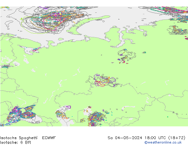 Eşrüzgar Hızları Spaghetti ECMWF Cts 04.05.2024 18 UTC