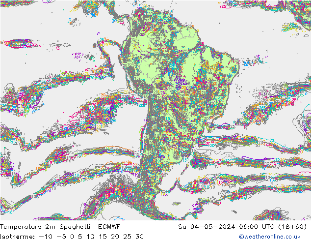 Sıcaklık Haritası 2m Spaghetti ECMWF Cts 04.05.2024 06 UTC
