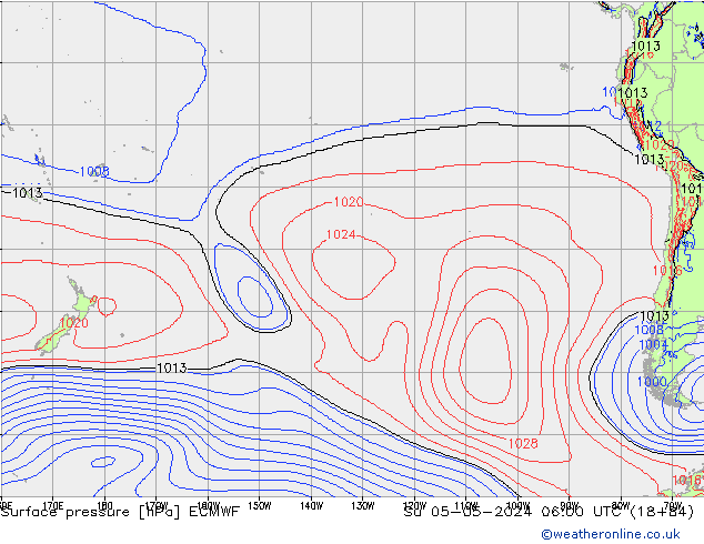 Yer basıncı ECMWF Paz 05.05.2024 06 UTC