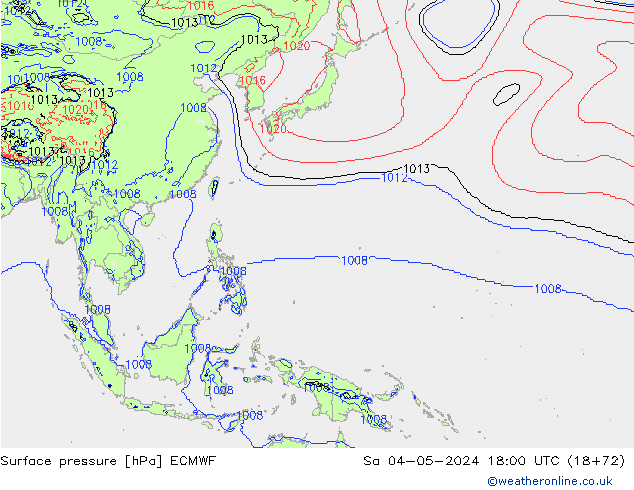 Luchtdruk (Grond) ECMWF za 04.05.2024 18 UTC