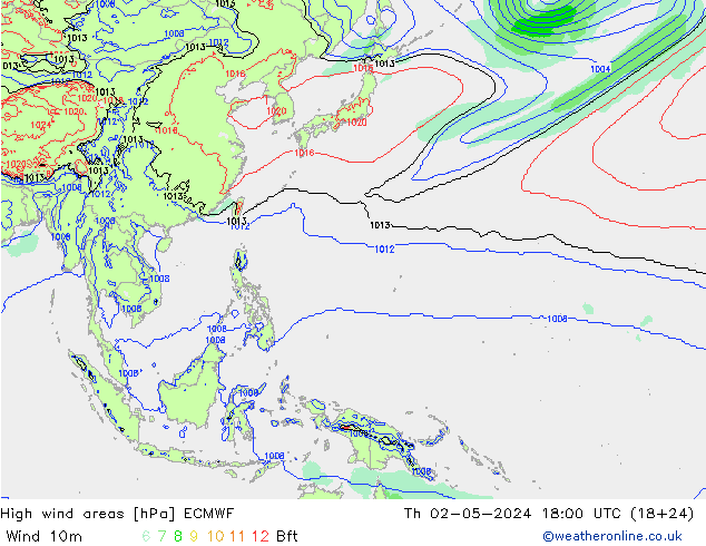 Izotacha ECMWF czw. 02.05.2024 18 UTC