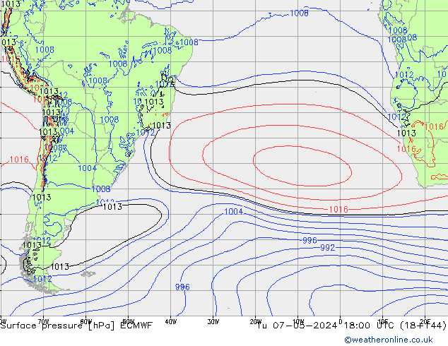 Yer basıncı ECMWF Sa 07.05.2024 18 UTC