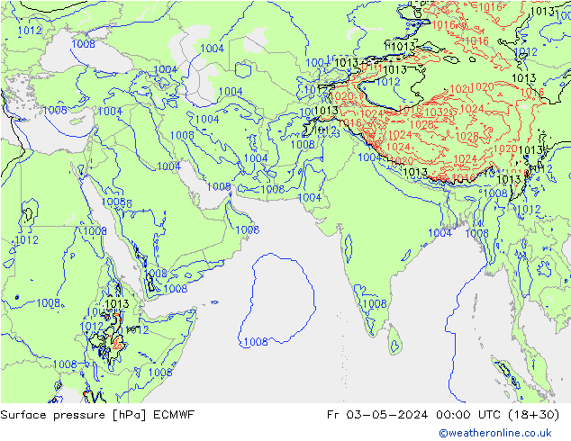 Yer basıncı ECMWF Cu 03.05.2024 00 UTC