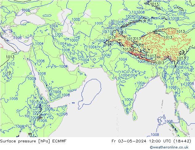 Presión superficial ECMWF vie 03.05.2024 12 UTC