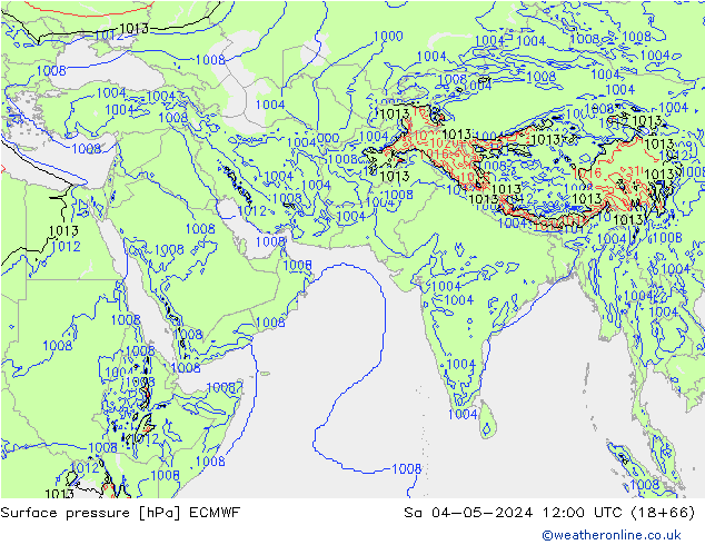 pressão do solo ECMWF Sáb 04.05.2024 12 UTC