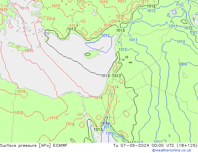 Atmosférický tlak ECMWF Út 07.05.2024 00 UTC