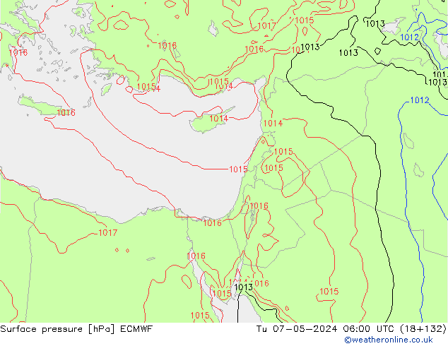 Luchtdruk (Grond) ECMWF di 07.05.2024 06 UTC