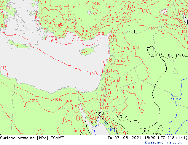 ciśnienie ECMWF wto. 07.05.2024 18 UTC