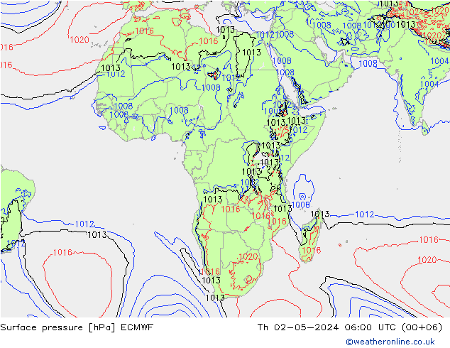 pression de l'air ECMWF jeu 02.05.2024 06 UTC
