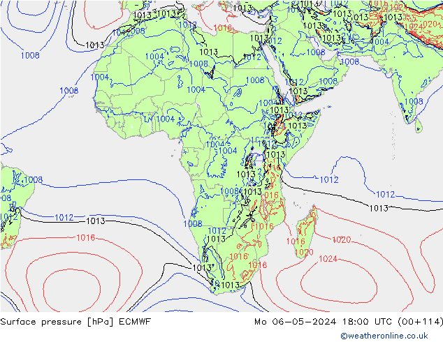 Surface pressure ECMWF Mo 06.05.2024 18 UTC