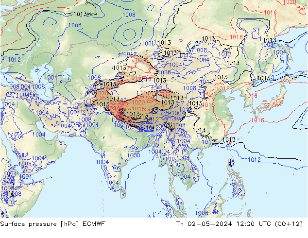 ciśnienie ECMWF czw. 02.05.2024 12 UTC