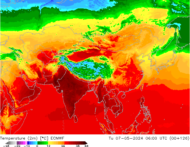 température (2m) ECMWF mar 07.05.2024 06 UTC