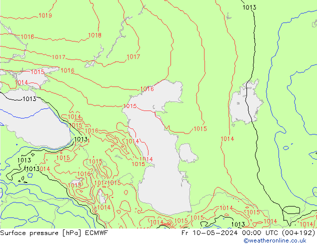 приземное давление ECMWF пт 10.05.2024 00 UTC