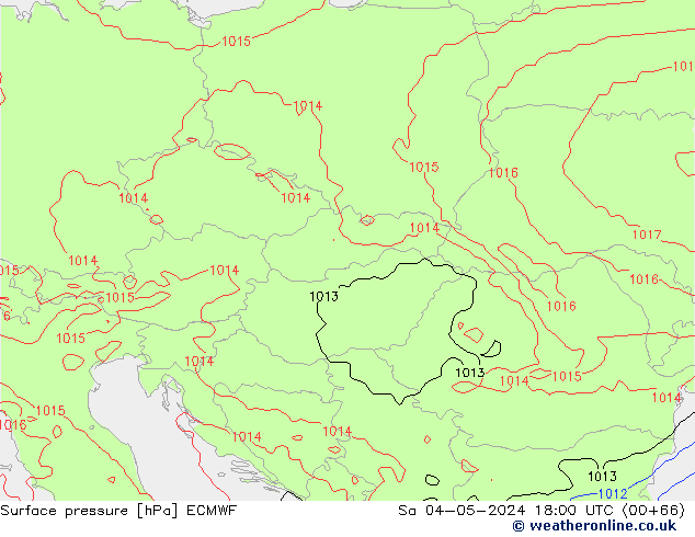 Surface pressure ECMWF Sa 04.05.2024 18 UTC