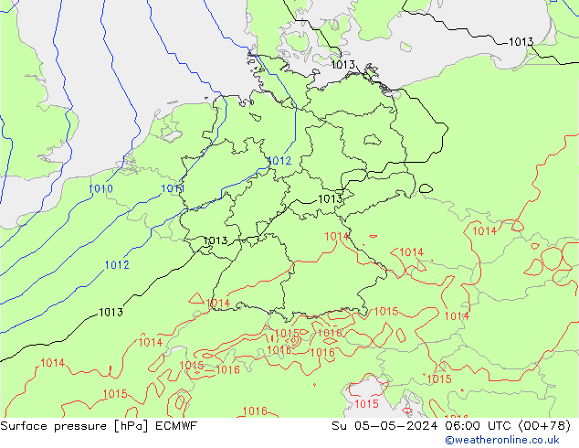 Yer basıncı ECMWF Paz 05.05.2024 06 UTC