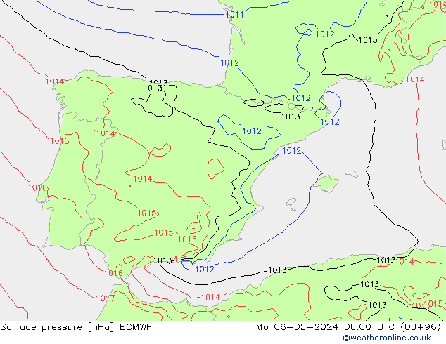 Atmosférický tlak ECMWF Po 06.05.2024 00 UTC