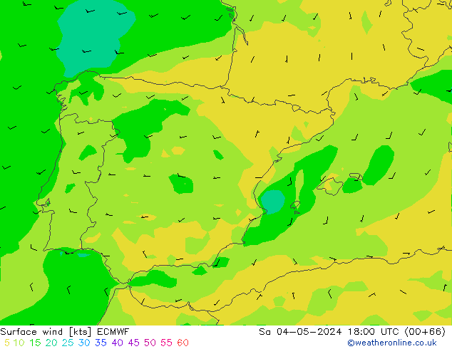 Surface wind ECMWF So 04.05.2024 18 UTC