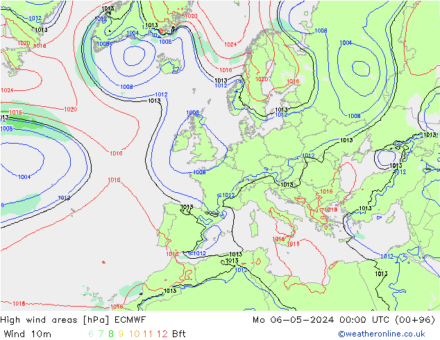 High wind areas ECMWF Seg 06.05.2024 00 UTC