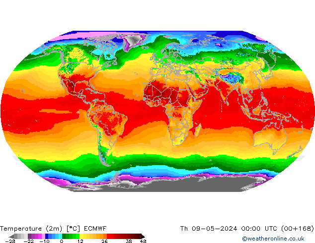карта температуры ECMWF чт 09.05.2024 00 UTC
