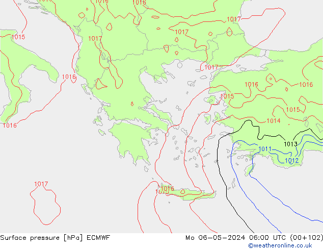 Yer basıncı ECMWF Pzt 06.05.2024 06 UTC