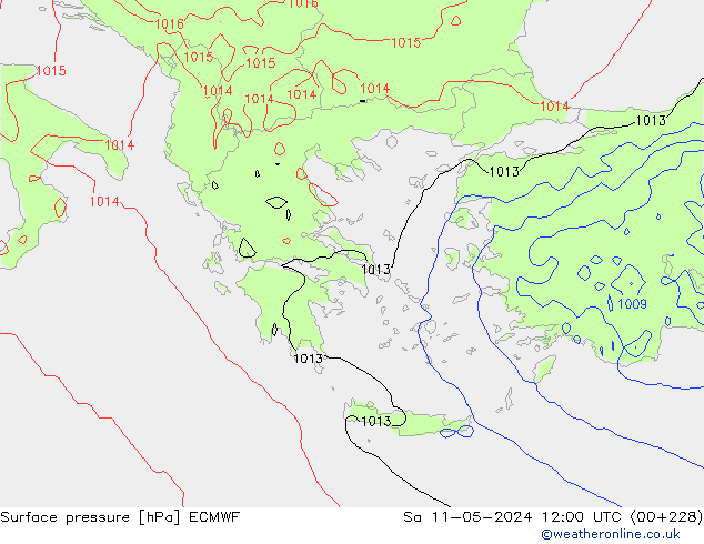 Atmosférický tlak ECMWF So 11.05.2024 12 UTC