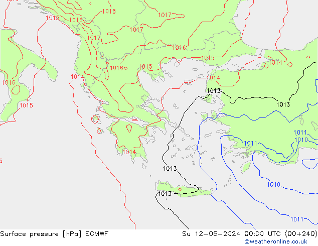 приземное давление ECMWF Вс 12.05.2024 00 UTC