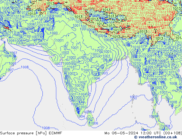 Luchtdruk (Grond) ECMWF ma 06.05.2024 12 UTC