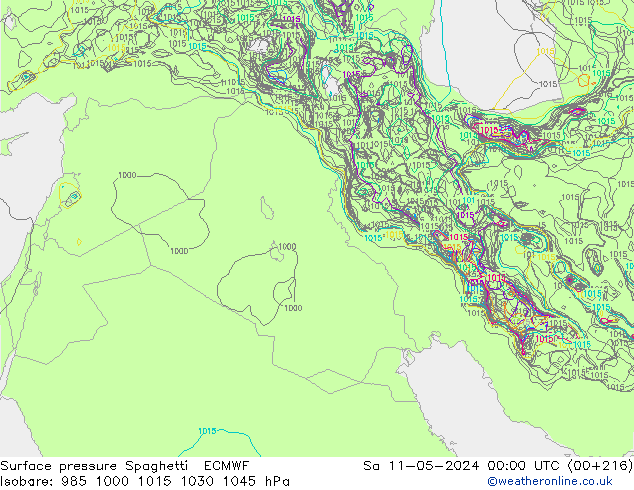 Yer basıncı Spaghetti ECMWF Cts 11.05.2024 00 UTC