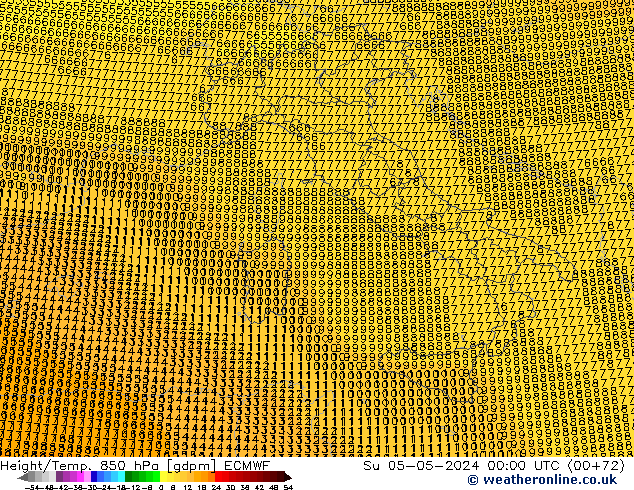 Height/Temp. 850 hPa ECMWF Su 05.05.2024 00 UTC