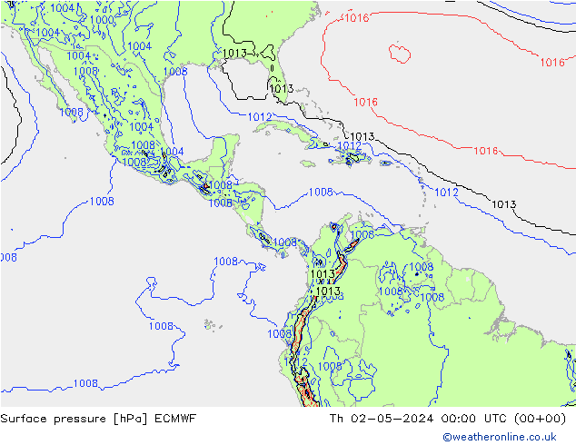 Pressione al suolo ECMWF gio 02.05.2024 00 UTC