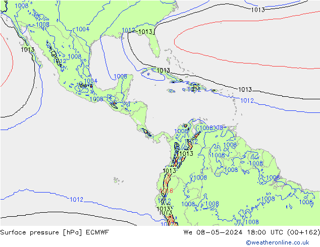 Pressione al suolo ECMWF mer 08.05.2024 18 UTC