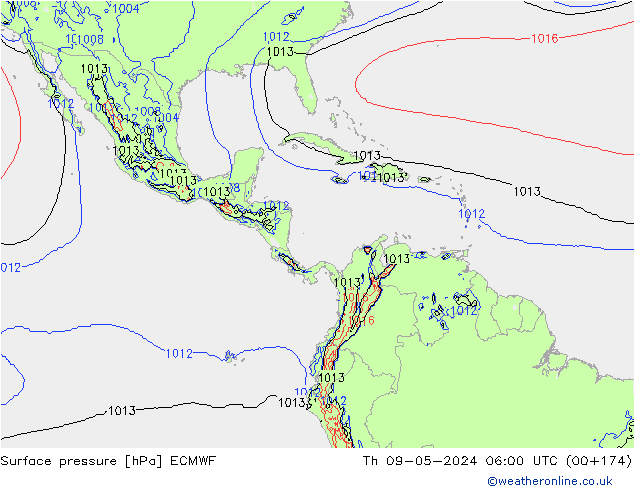 Surface pressure ECMWF Th 09.05.2024 06 UTC