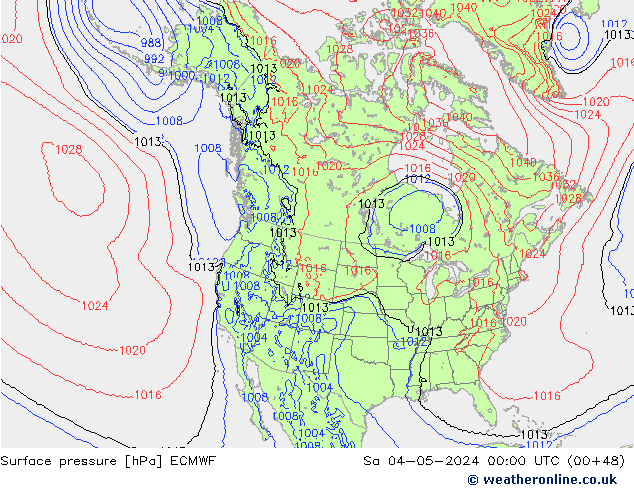 Surface pressure ECMWF Sa 04.05.2024 00 UTC