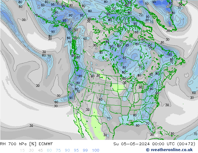 RH 700 hPa ECMWF Su 05.05.2024 00 UTC