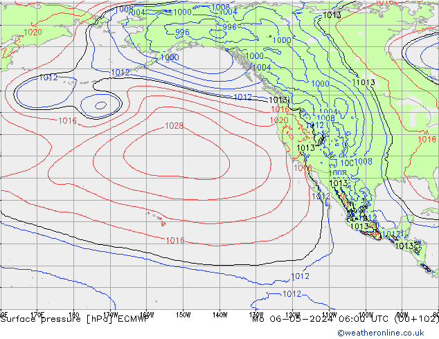 Yer basıncı ECMWF Pzt 06.05.2024 06 UTC