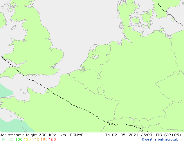 Jet stream/Height 300 hPa ECMWF Th 02.05.2024 06 UTC