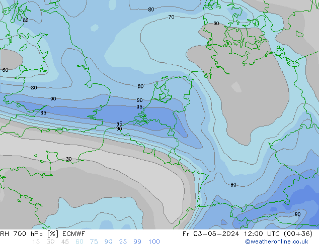 RH 700 hPa ECMWF  03.05.2024 12 UTC